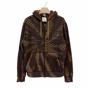 Nike Hoodie Medium Bleach Dye Upcycled Urban Renewal Spiral